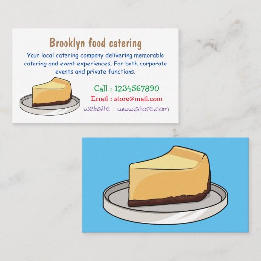 Afbeelding van de Cheesecake-cartoon Visitekaartje (Voorkant / Achterkant)