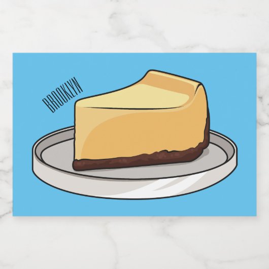 Afbeelding van de Cheesecake-cartoon Voedselcontainer Etiket (Enkel label)
