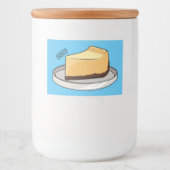Afbeelding van de Cheesecake-cartoon Voedselcontainer Etiket (Voorkant)