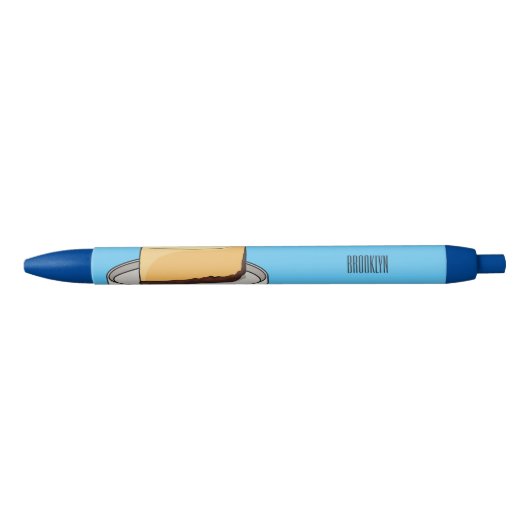 Afbeelding van de Cheesecake-cartoon Zwarte Inkt Pen (Voorkant)