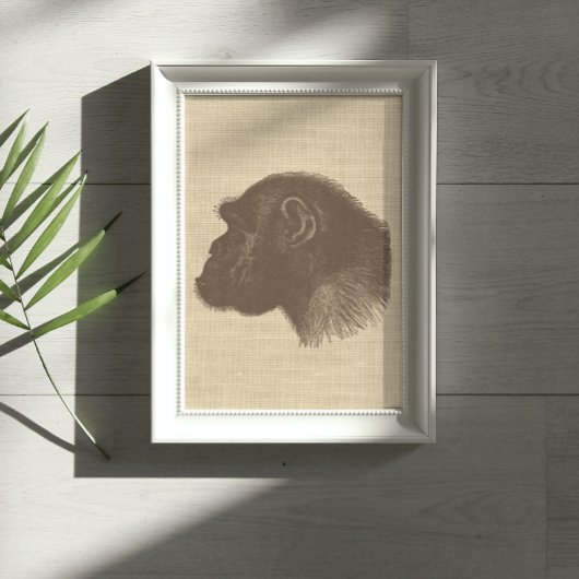 afbeelding van de chimpansee op schoot poster