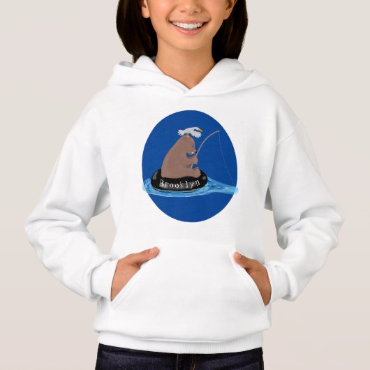 Afbeelding van de Cute beer cub Fishing cartoon (Voorkant)