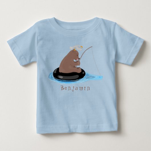 Afbeelding van de Cute beer cub Fishing cartoon (Voorkant)