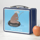 Afbeelding van de Cute beer cub Fishing cartoon (In situ)