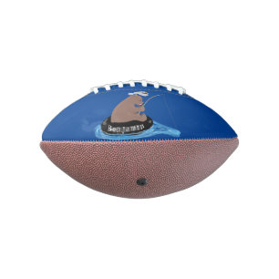 Afbeelding van de Cute beer cub Fishing cartoon American Football
