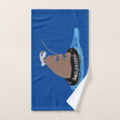 Afbeelding van de Cute beer cub Fishing cartoon Bad Handdoek (Handdoek)