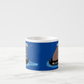 Afbeelding van de Cute beer cub Fishing cartoon Espresso Kop (Voorkant)