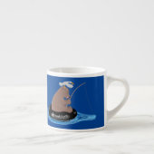 Afbeelding van de Cute beer cub Fishing cartoon Espresso Kop (Rechts)