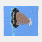 Afbeelding van de Cute beer cub Fishing cartoon Fleece Deken (Voorkant (Horizontaal))