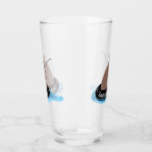 Afbeelding van de Cute beer cub Fishing cartoon Glas (Links)