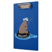 Afbeelding van de Cute beer cub Fishing cartoon Klembord (Links)