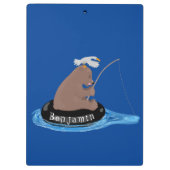 Afbeelding van de Cute beer cub Fishing cartoon Klembord (Achterkant)