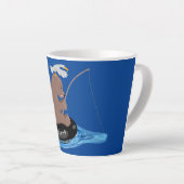 Afbeelding van de Cute beer cub Fishing cartoon Latte Mok (Rechterhoek)