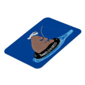 Afbeelding van de Cute beer cub Fishing cartoon Magneet (Linkerzijde)