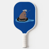 Afbeelding van de Cute beer cub Fishing cartoon  Pickleball Paddle (Voorkant)