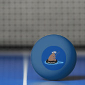 Afbeelding van de Cute beer cub Fishing cartoon Pingpongbal (Net)