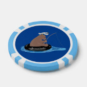 Afbeelding van de Cute beer cub Fishing cartoon Poker Chips (Enkel)
