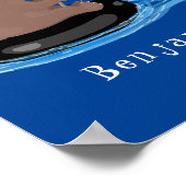 Afbeelding van de Cute beer cub Fishing cartoon Poster (Hoek)