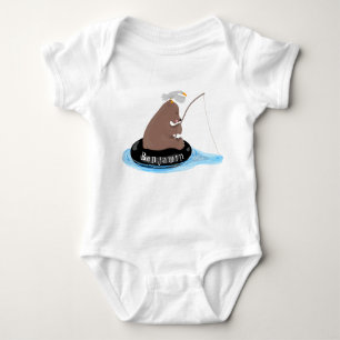 Afbeelding van de Cute beer cub Fishing cartoon Romper