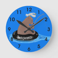 Afbeelding van de Cute beer cub Fishing cartoon