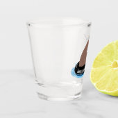 Afbeelding van de Cute beer cub Fishing cartoon Shot Glas (Links)
