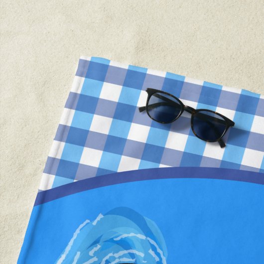 Afbeelding van de Cute beer cub Fishing cartoon Strandlaken (In situ)