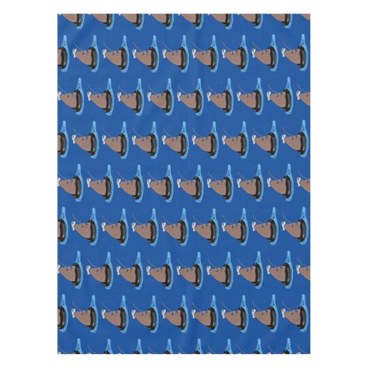 Afbeelding van de Cute beer cub Fishing cartoon Tafelkleed (Voorkant)