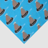 Afbeelding van de Cute beer cub Fishing cartoon Tissuepapier (Detail)