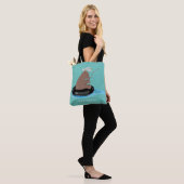 Afbeelding van de Cute beer cub Fishing cartoon Tote Bag (Op model)