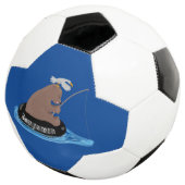 Afbeelding van de Cute beer cub Fishing cartoon Voetbal (Drie kwart)