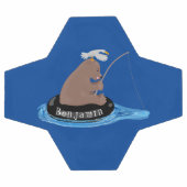 Afbeelding van de Cute beer cub Fishing cartoon Voetbal (Enkel)