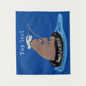 Afbeelding van de Cute beer cub Fishing cartoon Wandkleed (Voorkant)