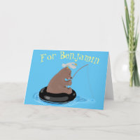 Afbeelding van de Cute beer Fishing cartoon