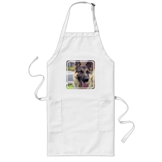 Afbeelding van de Duitse herder Long Apron Lang Schort (Voorkant)