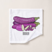 Afbeelding van de eierplant-cartoon bad handdoek (Wasdoekje)