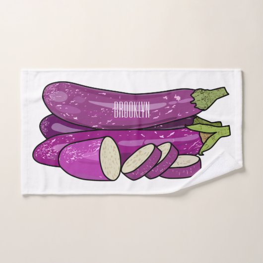 Afbeelding van de eierplant-cartoon bad handdoek (Handdoek)