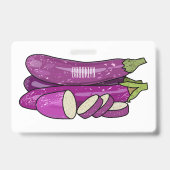 Afbeelding van de eierplant-cartoon badge (Achterkant)