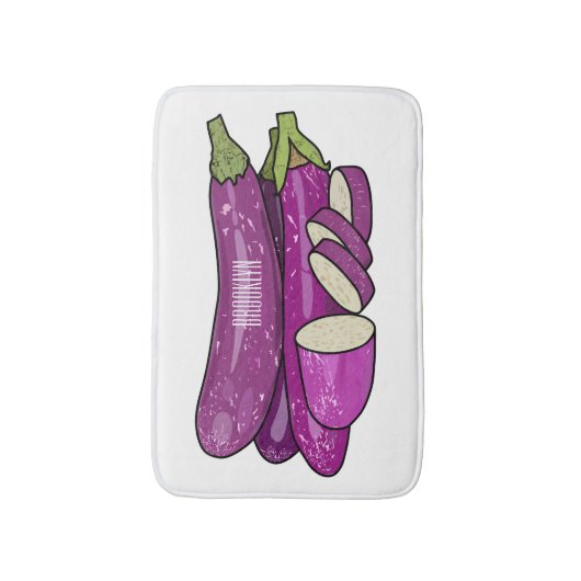 Afbeelding van de eierplant-cartoon badmat (Voorkant Verticaal)