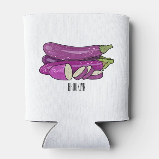 Afbeelding van de eierplant-cartoon blikjeskoeler (Achterkant)