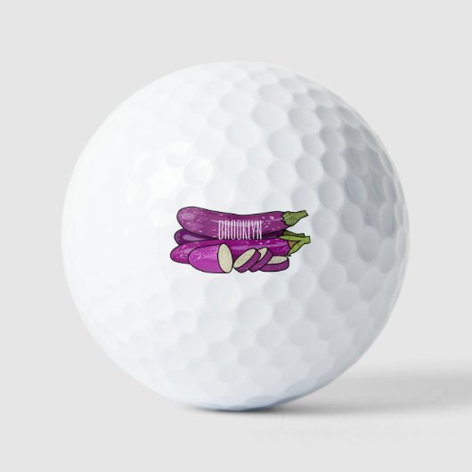 Afbeelding van de eierplant-cartoon golfballen (Voorkant)