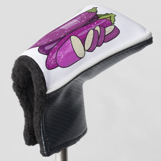 Afbeelding van de eierplant-cartoon golfheadcover (3/4 voorkant)