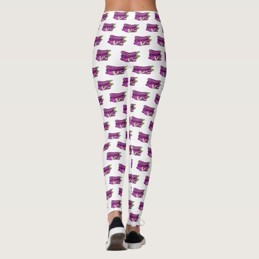 Afbeelding van de eierplant-cartoon leggings (Achterkant)
