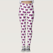 Afbeelding van de eierplant-cartoon leggings (Voorkant)