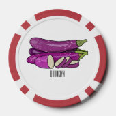 Afbeelding van de eierplant-cartoon poker chips (Achterkant)
