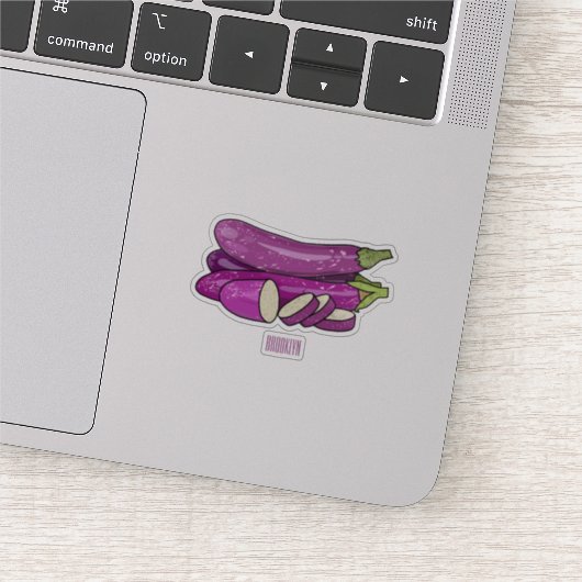 Afbeelding van de eierplant-cartoon sticker (Detail)