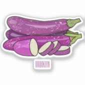 Afbeelding van de eierplant-cartoon sticker (Voorkant)