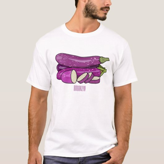 Afbeelding van de eierplant-cartoon t-shirt (Voorkant)
