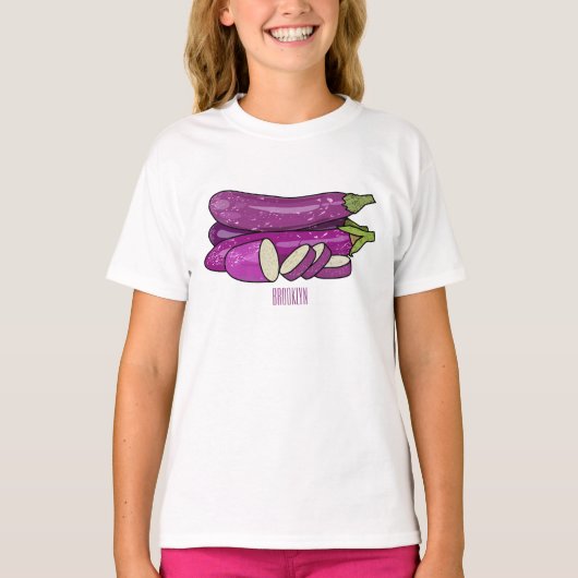 Afbeelding van de eierplant-cartoon t-shirt (Voorkant)