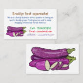 Afbeelding van de eierplant-cartoon visitekaartje (Voorkant / Achterkant)