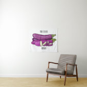 Afbeelding van de eierplant-cartoon wandkleed (In Situ (horizontaal))